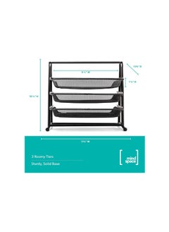 Kalon 3-Tier Metal Document Tray Black A4 Desktop Document Holder Shelf Rack Paper Letter Tray Organizer for Office, Home, School,  - Image 3