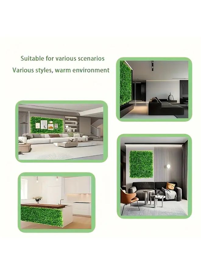 Green Artificial Grass Wall Panels With Wood Frame Indoor Outdoor Decor - Image 5