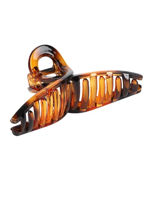 Just Peachy Large Brown Claw Clip for Women - Fashionable Hair Accessory Strong Grip & Durable, Stylish, Non-Slip Design | Ideal for Thick, Curly, or Straight Hair | Comfortable & Gentle on Hair
