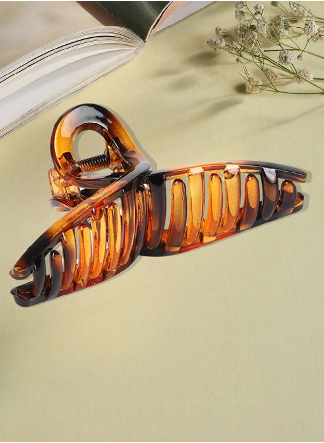 Just Peachy - Just Peachy Large Brown Claw Clip for Women - Fashionable Hair Accessory Strong Grip & Durable, Stylish, Non-Slip Design | Ideal for Thick, Curly, or Straight Hair | Comfortable & Gentle on Hair - Image 1