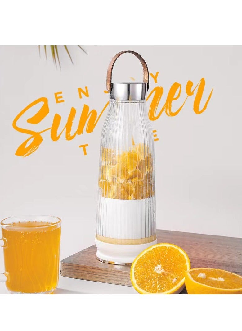 Hihonor Portable Juicer, Blender for Shakes and Juices, 420ml, with 6 Blades, for Kitchen, Travel and Gym, White - Image 5