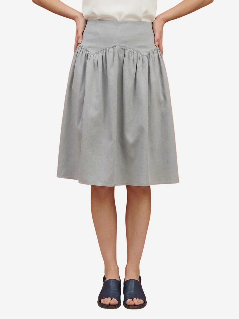 My Fashion Light Grey MY FASHION High-Waist Lyocell Crepe Trousers for Women | Best Price UAE