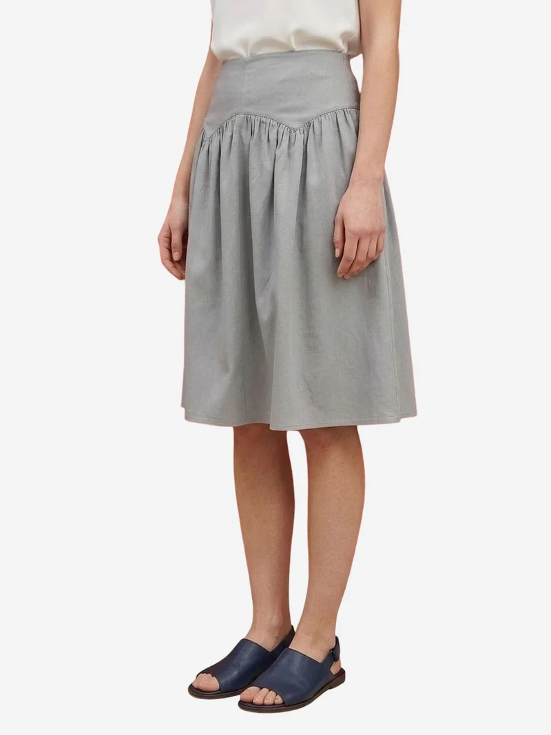 My Fashion Light Grey MY FASHION High-Waist Lyocell Crepe Trousers for Women | Best Price UAE