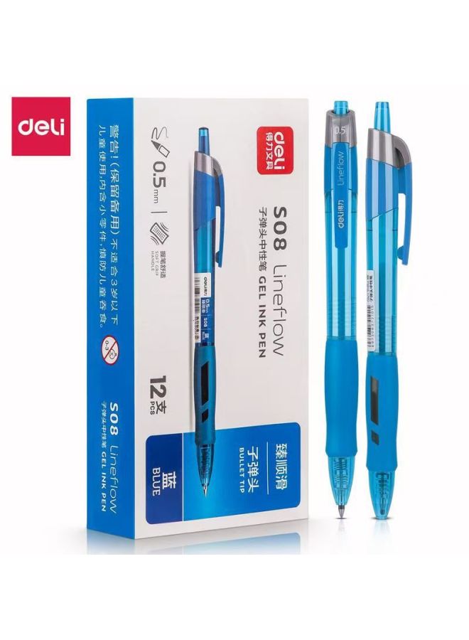 Deli Stationery S08 Push-type Gel Pen, Ultra-smooth For Student Exam And Practice, 0.5mm Black Ink Pen For Office Writing And Signature - Image 1