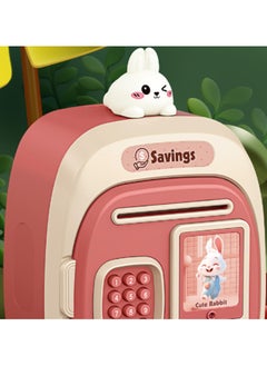 Chabeia Electronic Money Bank for Kids (Rabbit, Pink) – Smart Piggy Bank with Automatic Bill Grab, Password Lock, Coin Storage & Sound Effects, Educational Toy for Financial Learning & Saving Habits  - Image 4