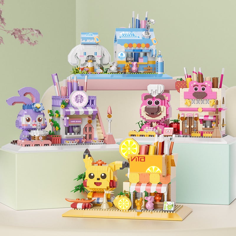 [ Generation] Cartoon Cute June 1 Pen Holder For Girls Gift Compatible With Lego Assembled Micro-Particle Building Blocks - Image 3