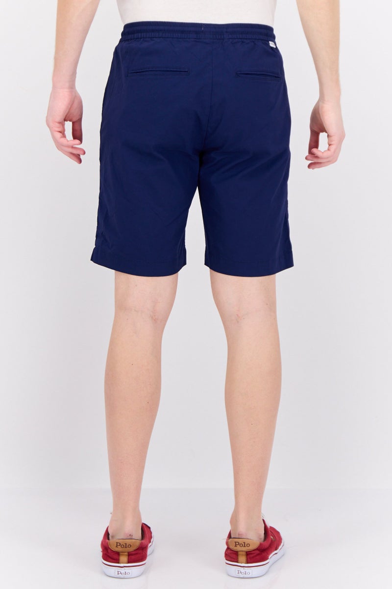 Gazzarrini Men Regular Fit Plain Chino Shorts, Navy - Image 3