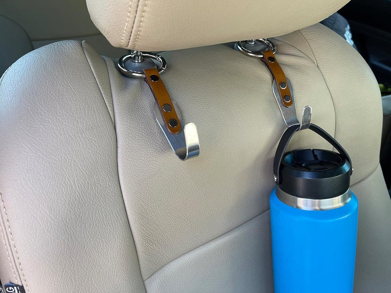 IQ Labs Premium Leather Headrest Hooks for Car - Image 4