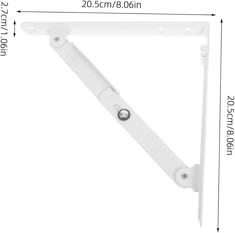 Tehaux 2 Pack Iron Folding Shelf Brackets Triangle Metal Wall Mount for Kitchen Outdoor - Image 3