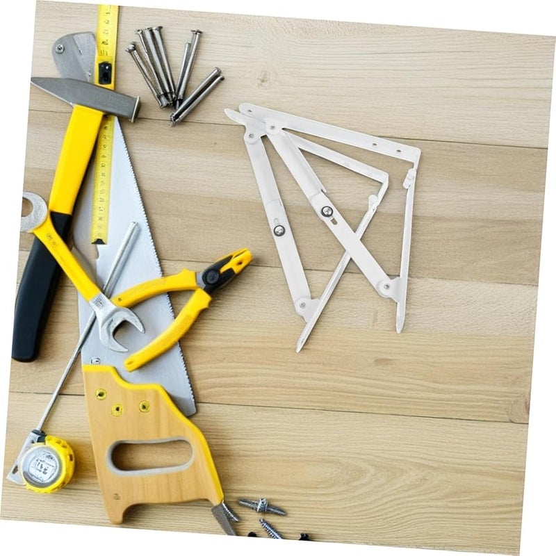 Tehaux 2 Pack Iron Folding Shelf Brackets Triangle Metal Wall Mount for Kitchen Outdoor - Image 5