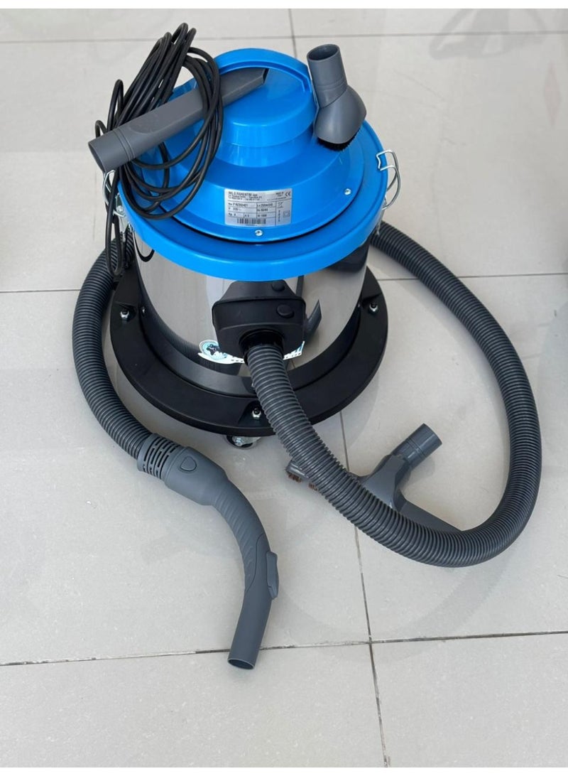 فيورينتيني مكنسة كهربائية جافة من فيورنتيني F16 مع ملحقاتها - محرك بقوة 1000 واط، سعة خزان 16 لترًا، خزان من البولي بروبيلين عالي المتانة، صنع في إيطاليا.