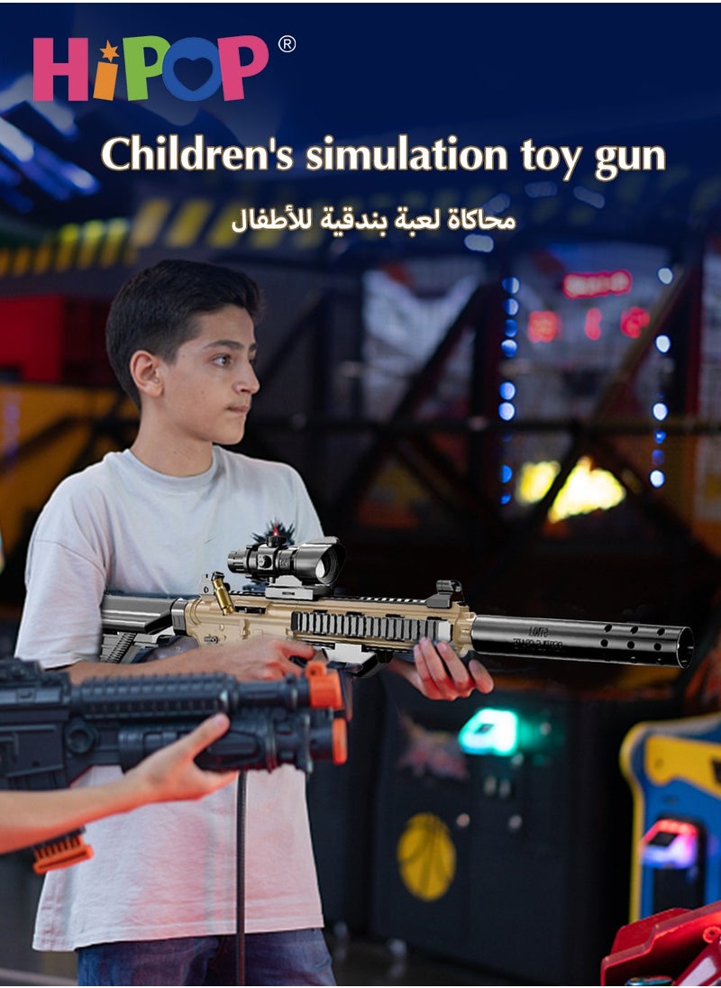 HIPOP - M416 Electric Toys Gun for Kids,Gun Toy with Shell Throwing Function,Manual and Electric Dual Mode,Safe Soft Bullet,Kids Educational Model Gun Toy and No Harm - Image 1