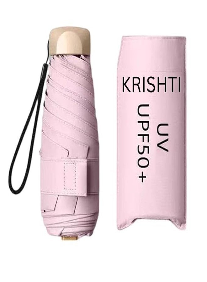KRISHTI Compact Travel Umbrella - Portable Mini Folding Umbrella | Rain, Sun, Beach, | Golf - Elegant Slim Design Small Pocket Uv Protection - Lightweight Umbrella Girls Women - Image 1