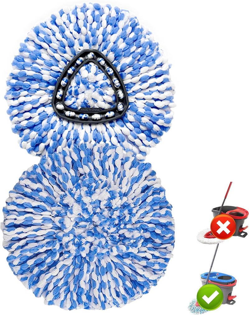 High-PQ 2 Pack Spin Mop Replacement Heads – Fits RinseClean 2-Tank System Only, Microfiber Refill for Spinning Mop, Easy Wring Mop Heads for Floor Cleaning - Image 1