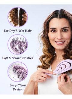 Keranique Detangling Hair Brush for Women - Gentle Scalp Massaging Hairbrush for Women With Flexible Paddle - Detangler Brush for Thin, Thick, Curly, Straight, and All Other Womens Hair Types by Keranique  - Image 5