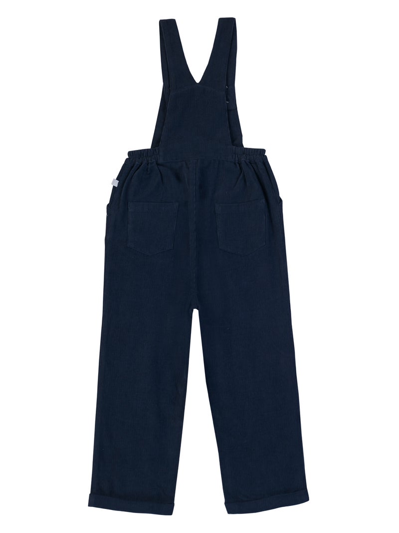Pranava Navy Blue Crab Embroidered Dungarees for Kids - Image 2