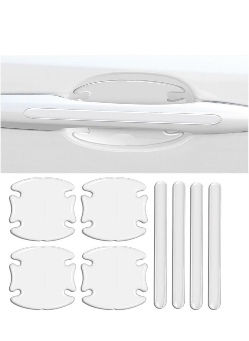 حامي مقبض باب السيارة فيلم شفاف مضاد للماء حامي وعاء باب السيارة 8 قطع - Image 1