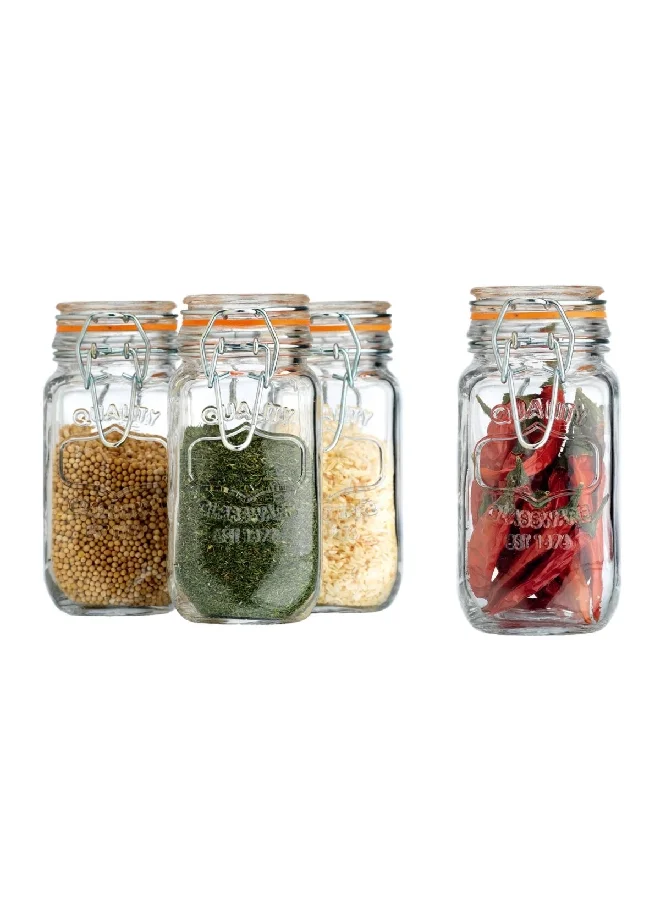 PARFAIT 4-Piece Durable and Elegant Glass Spice Jar Set Clear 180 ml 8271