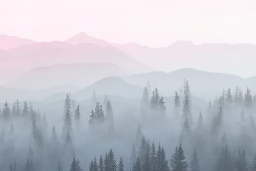Reyhui Misty Forest Mountains Nature Wallpaper for Interior Wall Decoration Bathroom Living Room Bedroom Background Wall muralsNot Peel and Stick - Image 3
