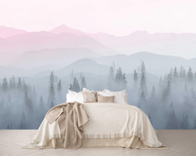 Reyhui Misty Forest Mountains Nature Wallpaper for Interior Wall Decoration Bathroom Living Room Bedroom Background Wall muralsNot Peel and Stick - Image 2