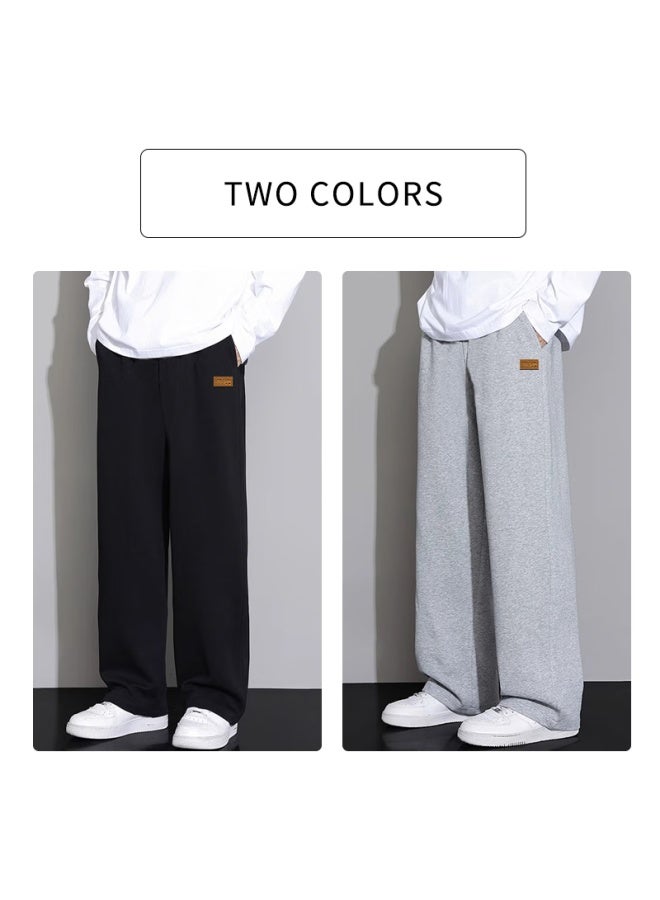 Dingfengbaoluo Men's Solid Color Casual Pants Spring Summer Loose Straight Leg All-match Fashionable Sj29 Black 2XL - Image 3