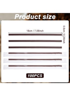 HS Coffee Stir Sticks Individual Wrapped, Disposable Coffee Straw Three-hole Design Stirring Rod Tea Beverage Stirrers Individually Hot Drinks For Party BBQ Camping Resturant, 100PCS 180MM  - Image 2
