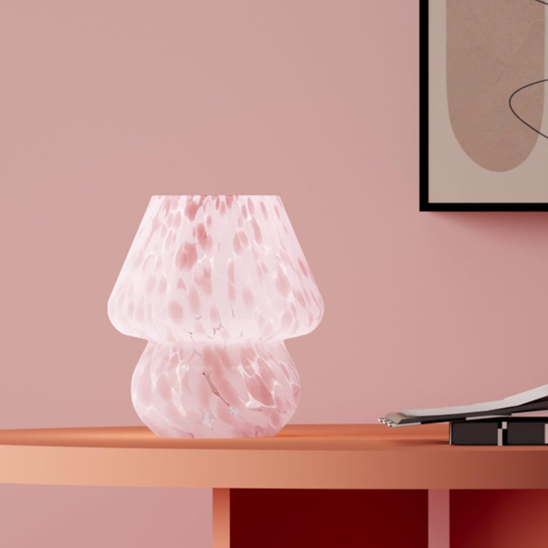 Dawnwake Mushroom Lamp Table Lamp for BedroomSmall Desk Bedside Lamps for Living RoomMushroom Decor Cute Mini Modern Mid Century Lamps for Night StandsAesthetic Home Living Room DecorBlush Pink - Image 2