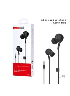 TRANYOO T- R18 Wired In-Ear Earphones with Microphone - Black Headphones Headset