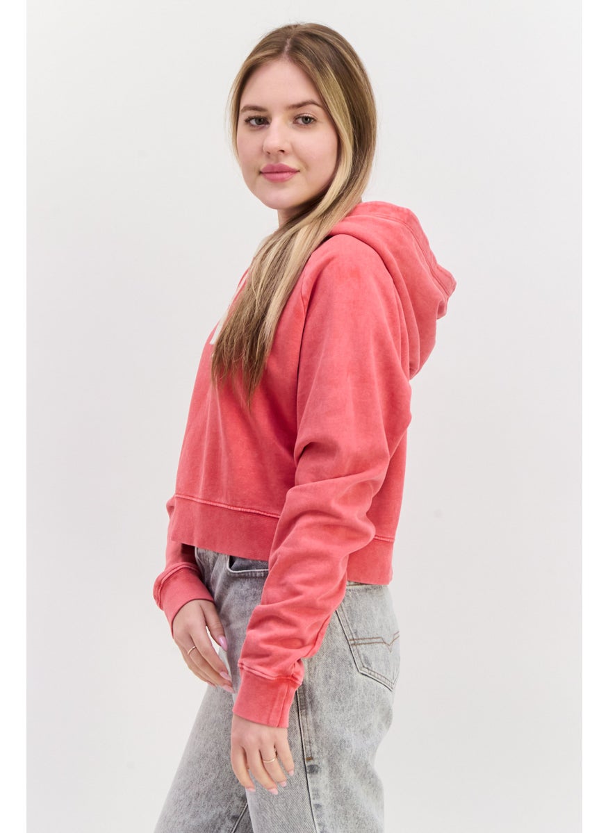 HUGO BOSS Women Hooded Graphic Print Sweatshirt, Red  - Image 2