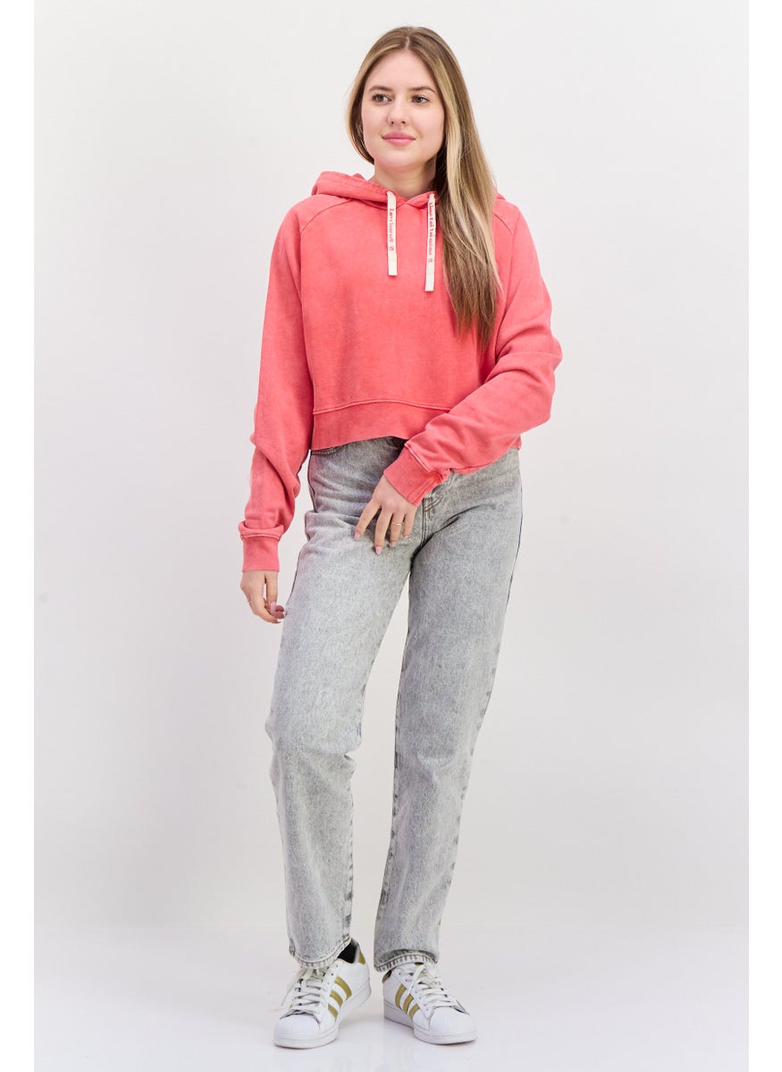 HUGO BOSS Women Hooded Graphic Print Sweatshirt, Red  - Image 4