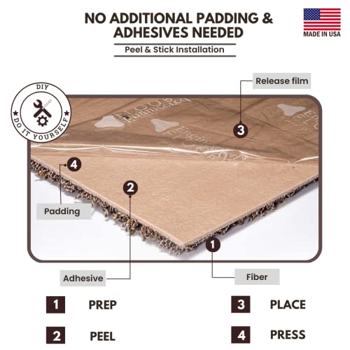 SMART SQUARES THE SIMPLE FLOORING SOLUTION Smart Squares in A Snap Premium Made in The USA Carpet Tiles 18x18 Inch, Soft Padded, Seamless Appearance, Peel and Stick for Easy DIY Installation (10 Tiles - 22.5 Sq Ft, 708 Claystone) - Image 3