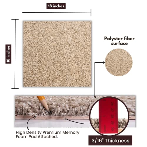 SMART SQUARES THE SIMPLE FLOORING SOLUTION Smart Squares in A Snap Premium Made in The USA Carpet Tiles 18x18 Inch, Soft Padded, Seamless Appearance, Peel and Stick for Easy DIY Installation (10 Tiles - 22.5 Sq Ft, 708 Claystone) - Image 2