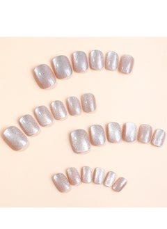 SYNSYB 24-Piece Short Square Press-on Toenails:Acrylic Fake Nails ,toe fake nails for Seamless Fit  - Image 2