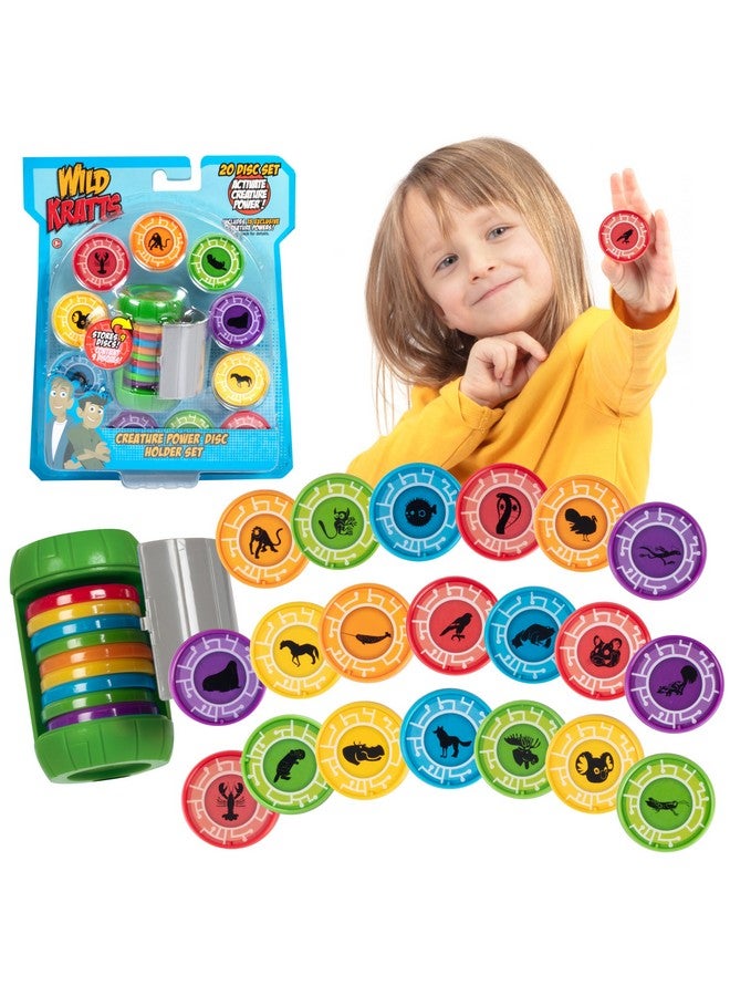 Wicked Cool Toys Wild Kratts Chris Creature Power Disc Holder Set w 20 Discs -Figure Toy for Pretend & Dress Up Play-Includes 15 Exclusive Power Discs -Officially Licensed Toys for Children-Gift for Kids Boy Girl - Image 1