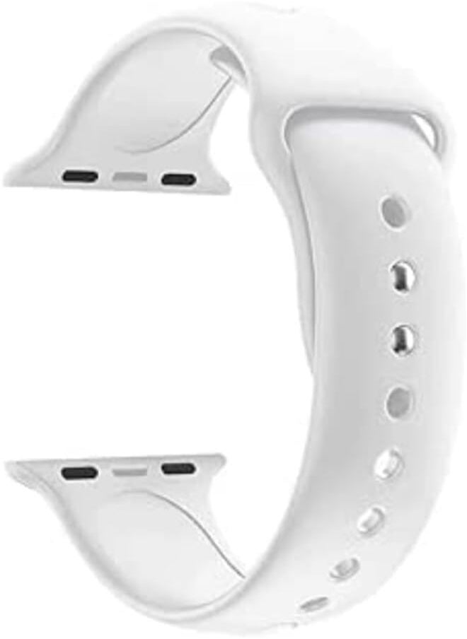 Generic - Generic Sport Band for Apple Watch 42mm, Soft Silicone Sport Strap Replacement Bands for iWatch Apple Watch Series 3, Series 2, Series 1-White - Image 1