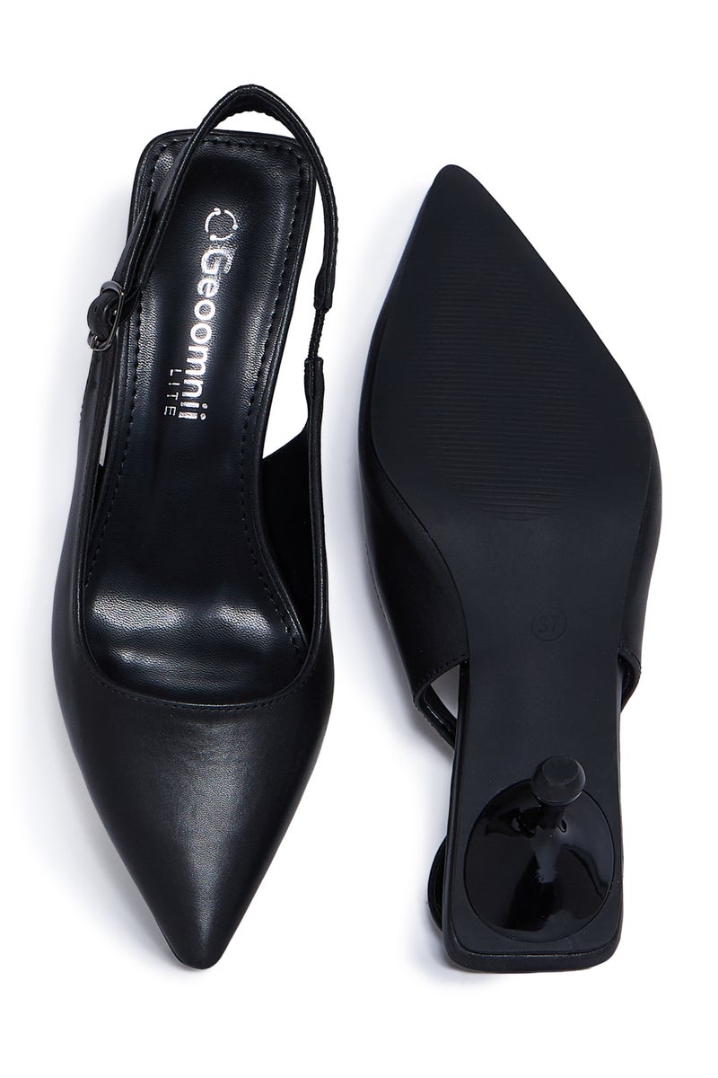 GEOOMNII Mid Heel Mules for Women – Stylish Slip-On closed-toe slingback heels with Comfortable Block Heel - Image 5