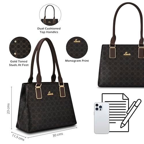 Lavie Women's Zabby 2C Monoprint Satchel Bag for Women | Satchel Handbag for Work | Ladies purse | Stylish Shoulder Bag | Gift For Ladies - Image 3