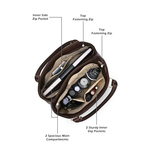 Lavie Women's Zabby 2C Monoprint Satchel Bag for Women | Satchel Handbag for Work | Ladies purse | Stylish Shoulder Bag | Gift For Ladies - Image 4