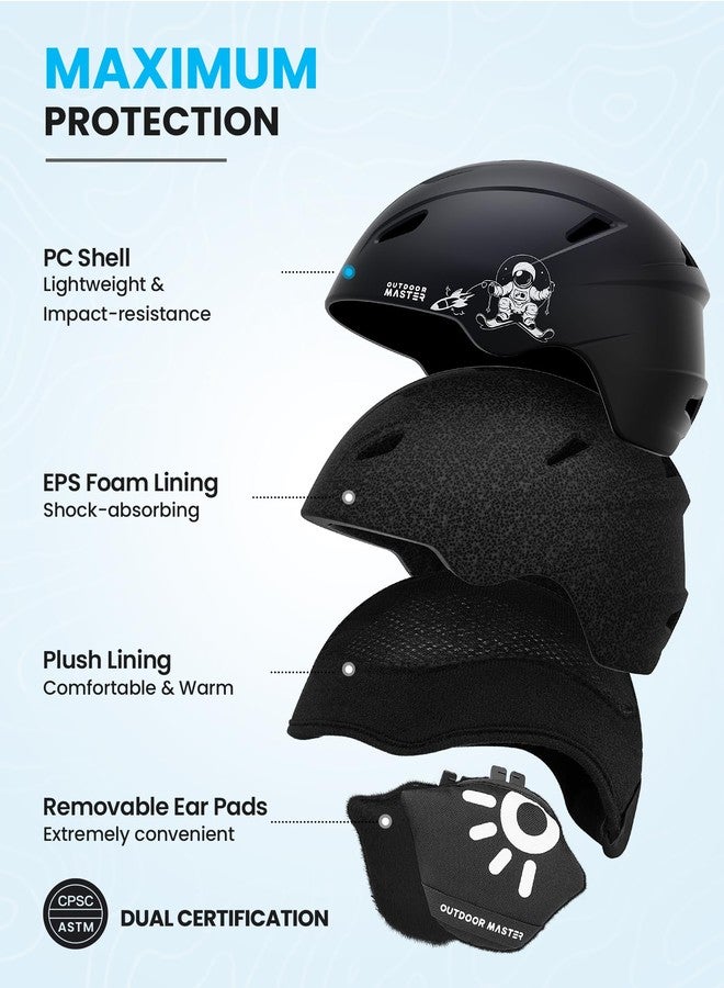 OutdoorMaster Anoa Kids Ski Helmet & Goggles Set - Adjustable Snow Helmet with Protective Goggles - Certified Snow Sports Helmets for Boys, Girls & Youth - Black, XS - Image 3