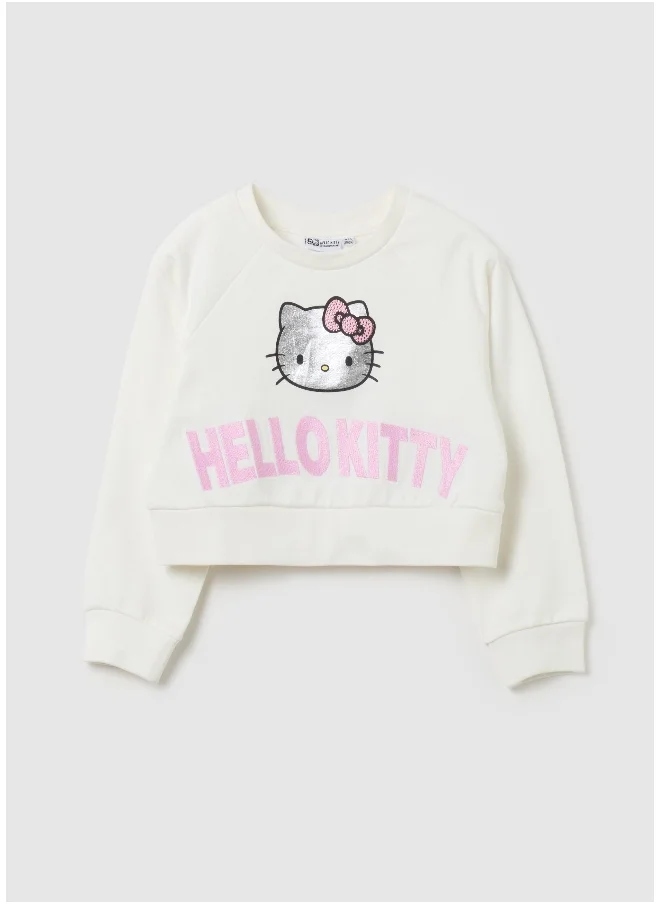 Ovs Cropped-fit sweatshirt with Hello Kitty print