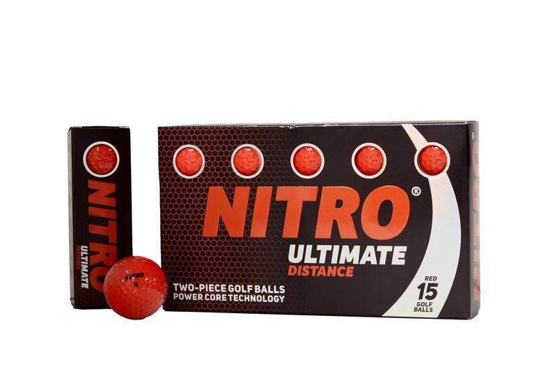 Nitro كرات جولف للأداء العالي لمسافات طويلة (15PK) لجميع المستويات - نيترو وايت آوت 70 ضغط نواة بيضاء ساخنة عالية السرعة كرات جولف لمسافات طويلة معتمدة من USGA - إجمالي 15 - متعددة الألوان - Image 1