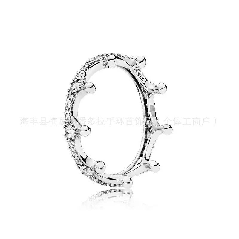 Panjia S925 Silver Elegant Luxury Diamond-Inlaid Ring - Unique Creative Design, Perfect Gift
