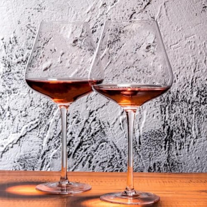 Hand Blown Red Wine Glasses Set of 6 23 oz Burgundy Wine Glasses With Long Stem Large Premium Crystal Wine Glass Unique Gift for Wedding, Anniversary, Mothers Day Clear - Image 5