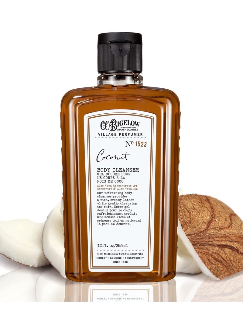 C. O. Bigelow C.O. Bigelow Coconut Body Cleanser, Village Perfumer Moisturizing Gentle Body Wash for Men & Women with Aloe Vera, Sodium PCA, and Glycerin, 10 fl oz  - Image 1