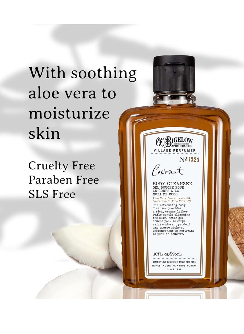 C. O. Bigelow C.O. Bigelow Coconut Body Cleanser, Village Perfumer Moisturizing Gentle Body Wash for Men & Women with Aloe Vera, Sodium PCA, and Glycerin, 10 fl oz  - Image 2