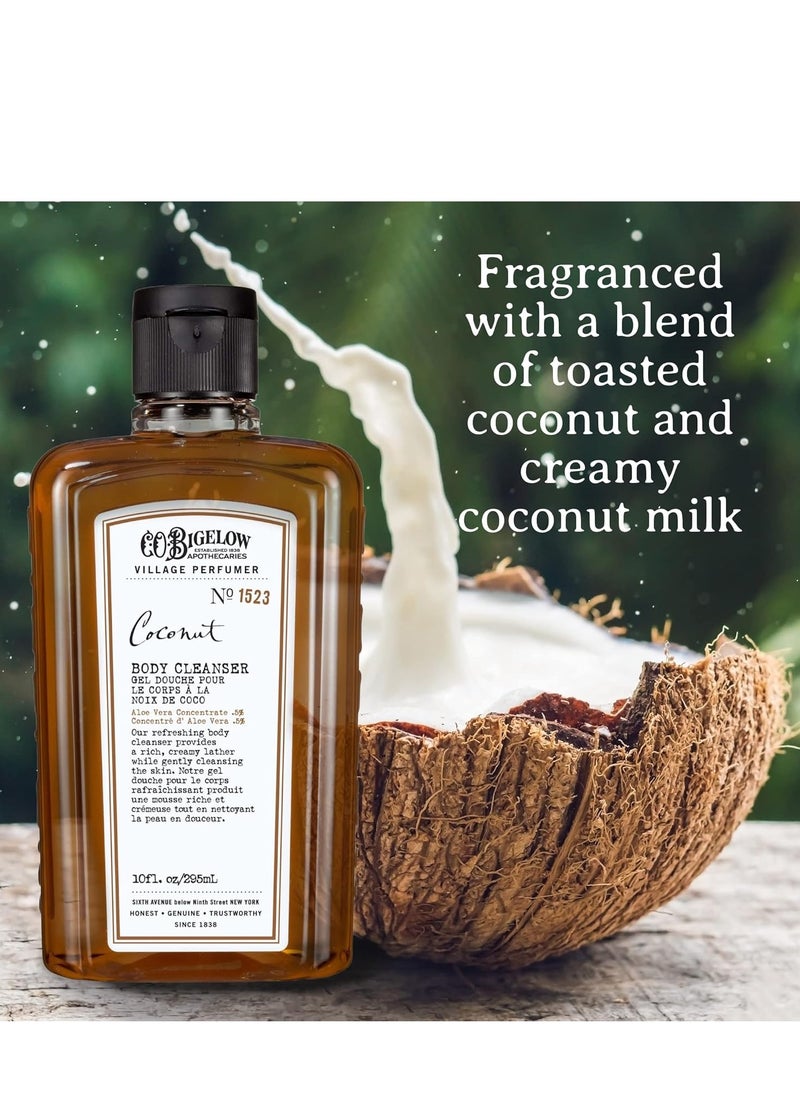 C. O. Bigelow C.O. Bigelow Coconut Body Cleanser, Village Perfumer Moisturizing Gentle Body Wash for Men & Women with Aloe Vera, Sodium PCA, and Glycerin, 10 fl oz  - Image 3