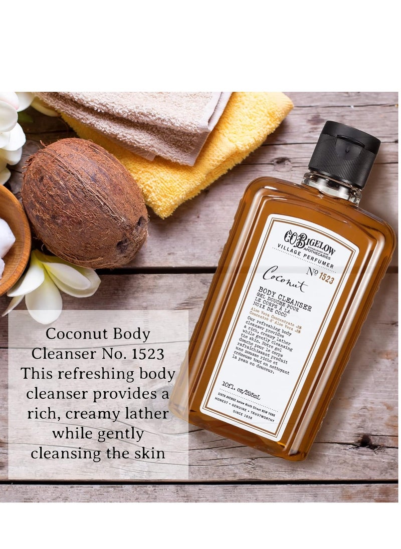 C. O. Bigelow C.O. Bigelow Coconut Body Cleanser, Village Perfumer Moisturizing Gentle Body Wash for Men & Women with Aloe Vera, Sodium PCA, and Glycerin, 10 fl oz  - Image 4