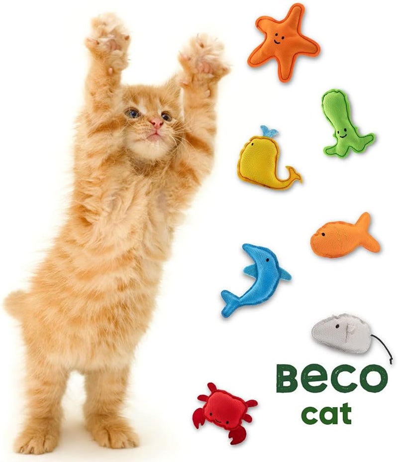 Beco Catnip Silly Crab Cat Toy Stuffed with Whisker Tingling North American Catnip Tough and Durable Outer Cloth Crafted from Recycled Materials for All Cats - Image 3