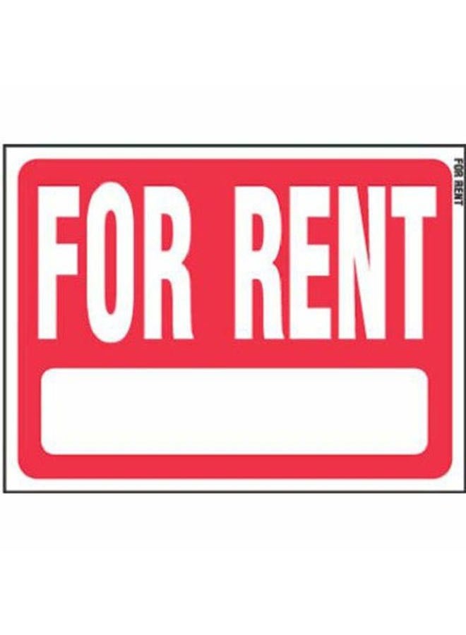 HY-KO PRODUCTS RS-603 FOR RENT Plastic Sign, Red, 18" x 24"