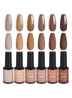 gelike ec Brown Gel Nail Polish Set Nude Brown Gel Polish 2023 Gel Nail Polish Colors Neutral Nail Polish Kit Soak Off Gel Polish Nail Art Diy Gift For Girls Women  - Image 1